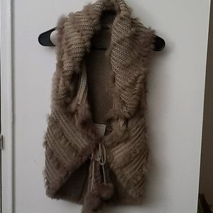 Lovely Knitted Rabbit Fur Vest Gilet